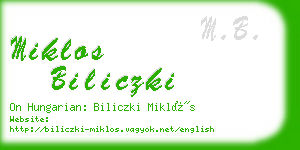 miklos biliczki business card